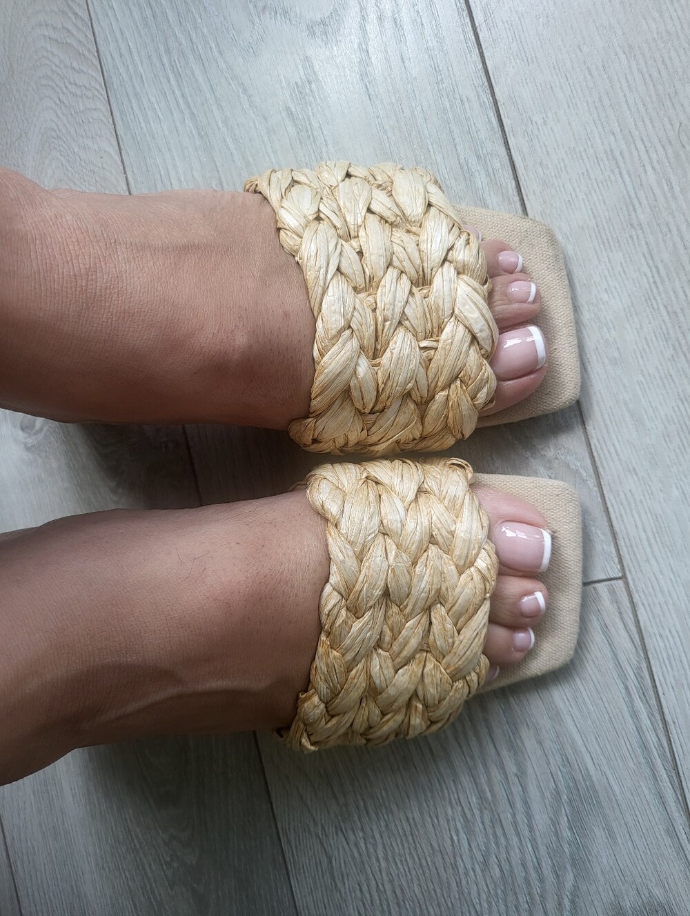 Steve Madden Braided Slide Sandals in Natural Straw